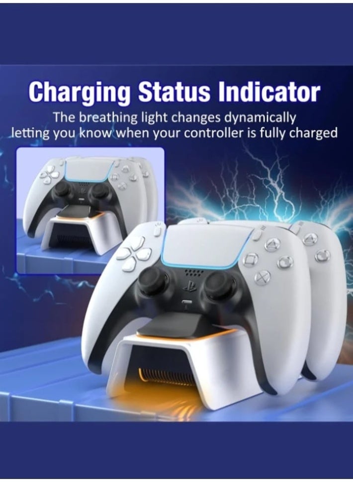 دوبي قاعدة شحن دوبي المزدوجة لجهاز تحكم بلايستيشن 5 (PS5) - شحن سريع مع حماية ذكية - Image 1